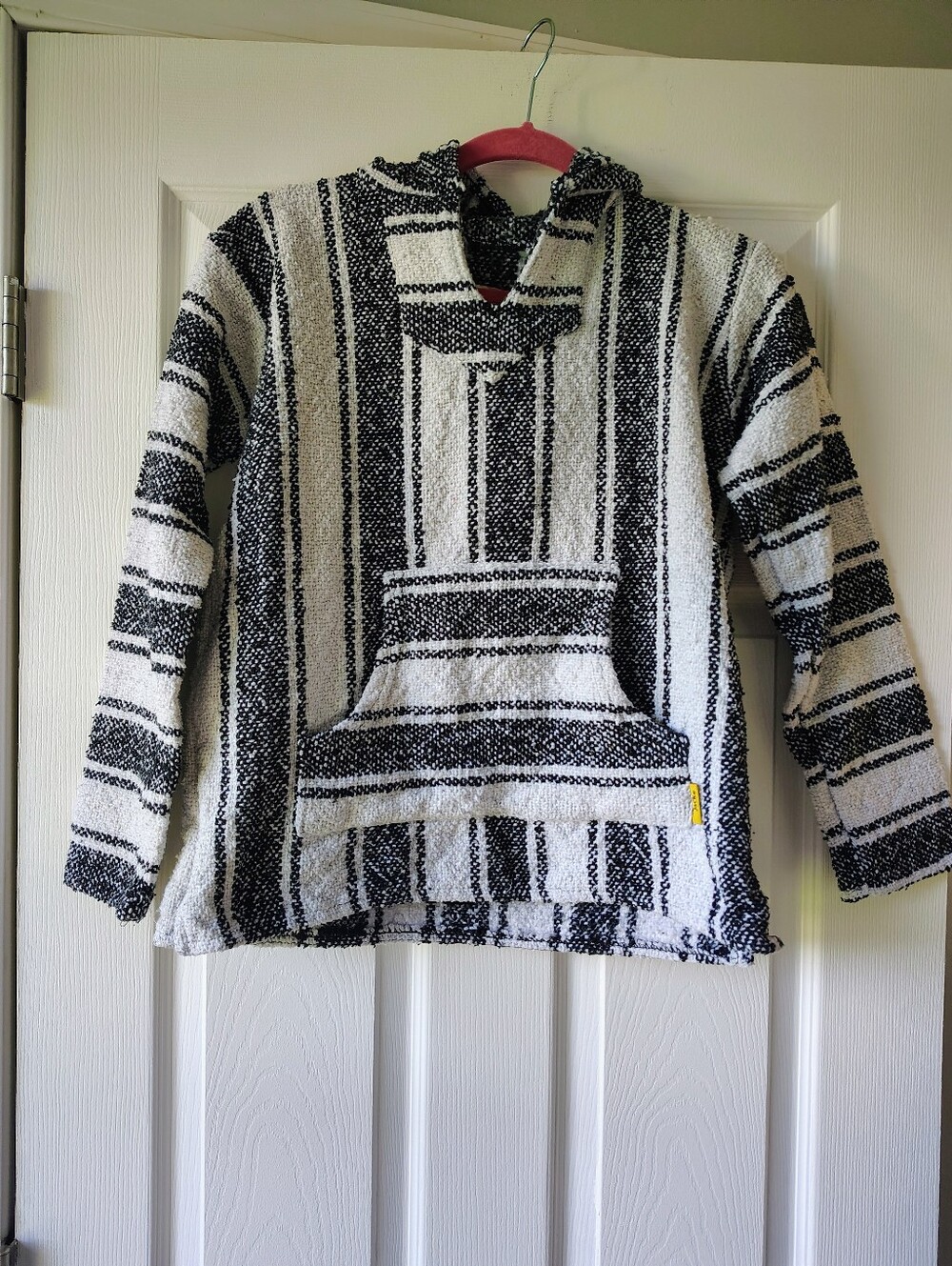 Iguana Jack Earth Ragz Black & White Striped Baja Hoodie Size Small